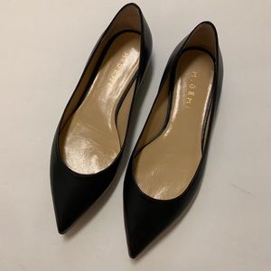 M. Gemi Fortuna Flat in Black Leather